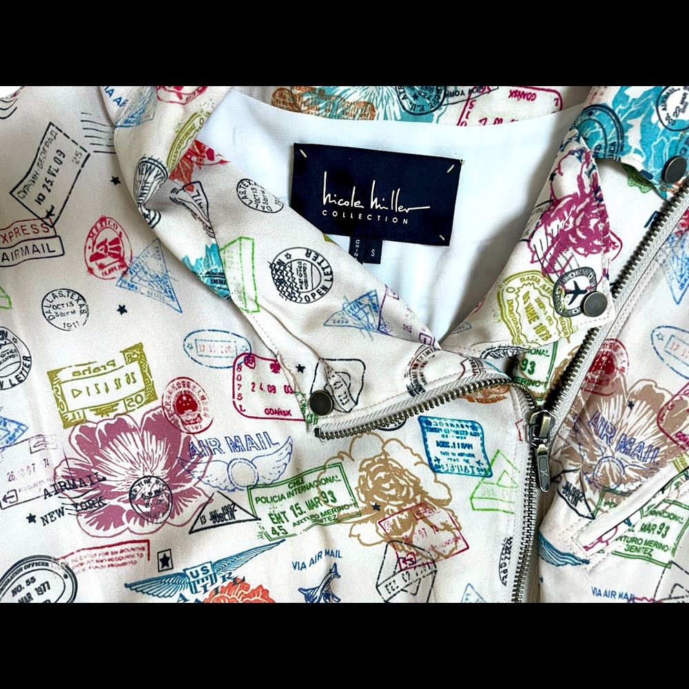 Nicole Miller travel print dress size small